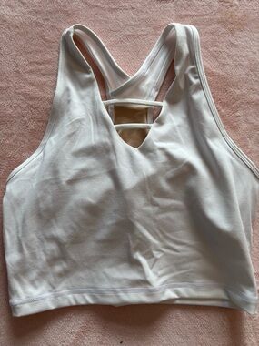 ZYIA White Ladder-Back Sports Bra